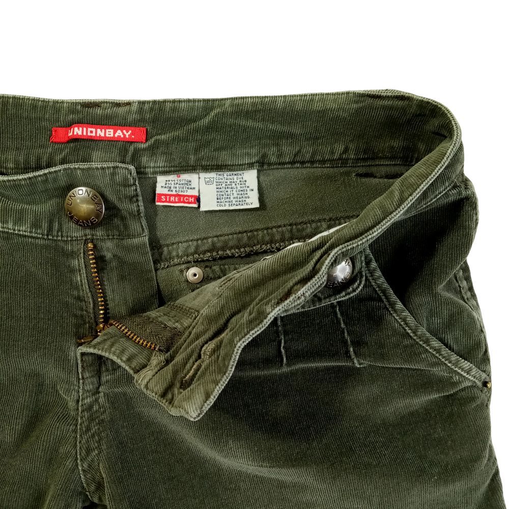 St. Johns Bay Capri Pants Sz 9 Women's Corduroy Stretch Cotton Green‎